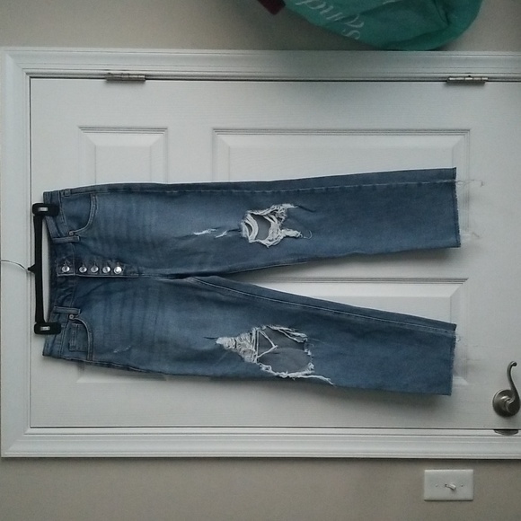 Wild Fable Distressed High Rise Straight Ankle Jeans - Picture 1 of 13